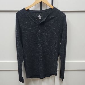 American Eagle Outfitters Charcoal Henley Shirt